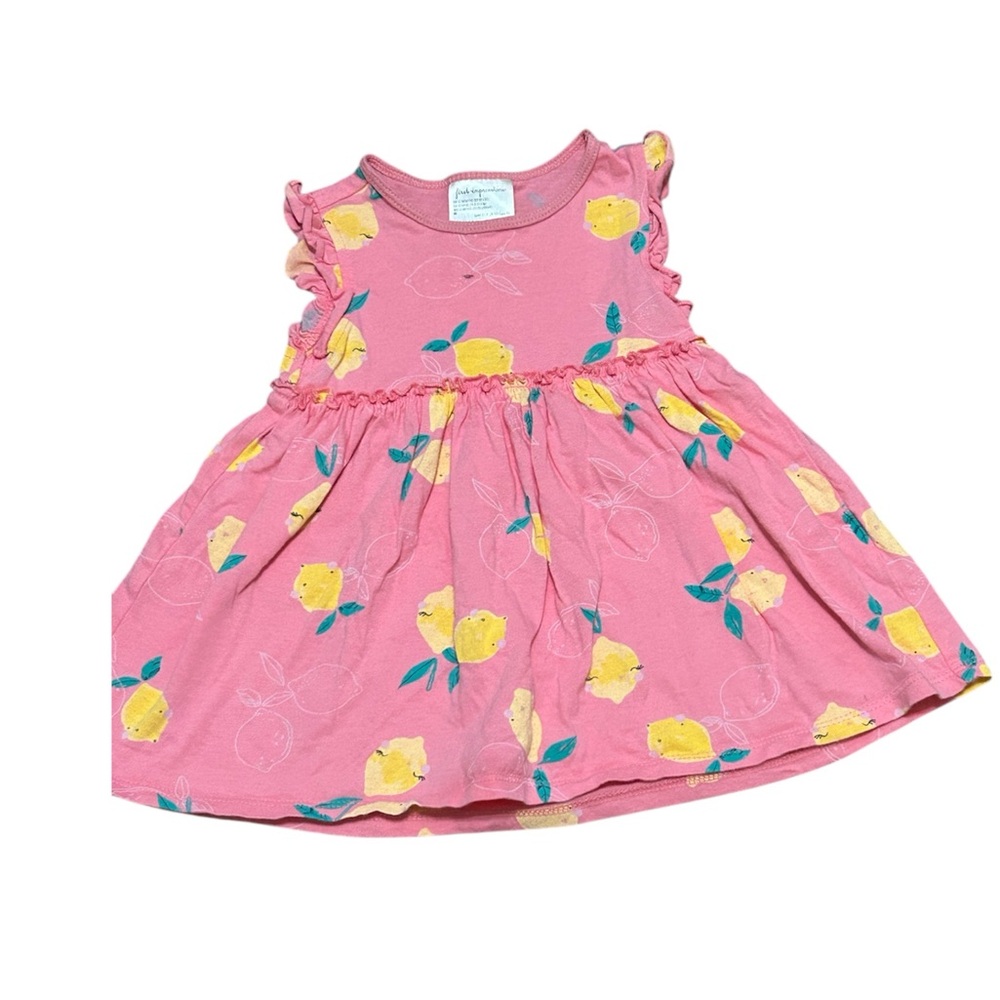 First impressions pink lemon print dress size 12 months